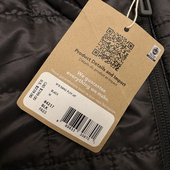 Patagonia Nano Puff Jacket Womens Md Black Insulated Full Zip NWT (Company Logo) - Picture 4 of 11
